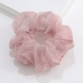 Chouchou élégant en organza rose pâle avec une texture douce et brillante - Organza / Rose Pâle (RT-478-E)