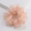 Chouchou en organza rose clair scintillant avec texture en maille fine pour femme - Organza / Rose Chair (RT-478-G)