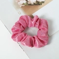 Elastico per capelli rosa scintillante in tessuto con glitter e design elastico - Rosa