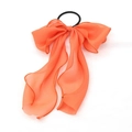 Coletero de gasa naranja con lazo y banda elástica para peinados de mujer - Naranja Oscuro