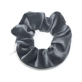 Elastico per capelli in velluto grigio con tasca nascosta con cerniera - Grigio