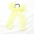 Coletero de gasa amarillo claro con cintas largas y lazo para el cabello de mujer - Amarillo