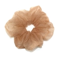 Übergroßer Organza-Haargummi in Champagner-Rosa mit eleganten Falten und weicher Textur - Champagner