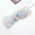 Grande fermaglio per capelli con fiocco in chiffon cangiante con riflessi arcobaleno - Colorato