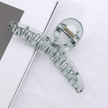 Pince à cheveux minimaliste vert clair translucide avec ressort en métal et design épuré - Bleu Transparent