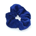 Primer plano de coletero de terciopelo azul oscuro con textura suave y elasticidad - Azul Oscuro (685-AB)