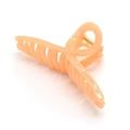 Pince à cheveux abricot en résine brillante avec ressort doré pour un coiffage élégant - Orange Gelée
