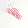 Close-up of a 14cm large pink matte shark hair claw clip on a minimalist white background - Pink (14cm)