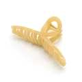 Pince à cheveux brillante beige crème grande taille avec ressort doré pour chignon - Jaune gelée