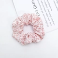 Elastico per capelli floreale stile francese con motivi di rose e tessuto jacquard pieghettato - Rosa