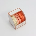 Set of four gradient matte spiral hair ties in cream and orange shades with a paper display box - Gradient Orange Set (Color 5)