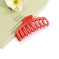 Grande pince à cheveux orange mat avec prise à dents multiples pour cheveux épais - No.8 Rouge Orangé