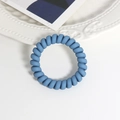 Matte blaue Spiralhaargummi aus elastischem Material, Telefonkabel-Haarschmuck für Damen - Farbe 6