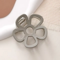 Elegante pinza de pelo de resina floral verde grisáceo mate para peinados de verano - Gris
