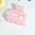 Pince à cheveux rectangulaire évidée rose clair mat pour queue de cheval femme - Rose Gelée