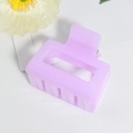Pince à cheveux carrée violet clair mat en résine au design minimaliste pour femmes - Violet Gelée