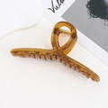 Grande molletta per capelli in acrilico ambra con design retrò minimalista - caffè