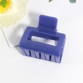 Pince à cheveux carrée violette mate avec découpe et design géométrique minimaliste élégant - Bleu Gelée