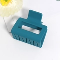 Pince à cheveux carrée évidée bleu paon mat pour coiffures à la française - Gris Bleu Mat