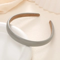 Sleek grey glossy headband with brown suede non-slip lining for daily hair styling - Gray
