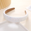 Serre-tête rembourré blanc à paillettes scintillantes avec effet sirène irisé - Blanc