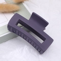Matte purple square hair claw clip for women made of durable acrylic material - Elegant Purple / Medium