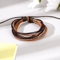 Handmade multilayer woven leather bracelet for men with vintage adjustable brown cord - Vintage Multi-layer Braided Bracelet (3)
