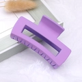 Matte purple rectangular claw clip for hair styling in durable acrylic material - Bright Purple / Medium