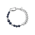 Détail du bracelet cubain oeil de tigre obsidienne avec fermoir mousqueton argenté - Œil de Tigre Obsidienne / 21cm