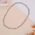 Punk style silver barbed wire chain necklace with lobster clasp for street fashion - Thorns Necklace (NST-0176)
