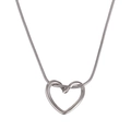 Collana cuore cavo minimalista con elegante catena a serpente d'argento per donne - Catena a Serpente in Acciaio Inossidabile (NST-0181)