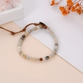 Böhmisches handgefertigtes Perlenarmband mit Naturstein und verstellbarem Webverschluss - Mehrfarbiges Naturstein-Webarmband (BNS-0187)