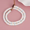 Böhmisches mehrlagiges Perlenarmband mit bunten Muschelscheiben und Holzknopfverschluss - Böhmischer Dreifarbiger Stil (BNS-0197)