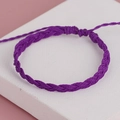 Handmade purple bohemian woven bracelet with adjustable sliding knot and tassel detail - Purple Style (BN-0111-9)