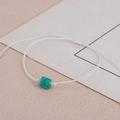 Bracelet corde tissé à la main minimaliste avec perle turquoise carrée pour unisexe - Pierre Bleu Lac