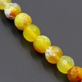 Perle tonde sfaccettate in agata venata di drago gialla e arancione per gioielli fai-da-te - 10mm