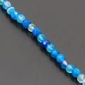 Filo di perle in agata blu striata sfaccettata in pietra naturale per gioielli fai-da-te - 6mm
