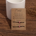 Adjustable luminous heart lucky bead bracelets on card with pink charms for couples - Luminous Rose Red Heart
