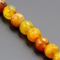 Faceted orange dragon vein agate natural stone beads for DIY jewelry making and crafts - 4mm / Orange Yellow (Dragon 2)