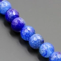 Macro shot of blue faceted dragon vein agate stone beads for DIY jewelry making - 4mm / Blue (Dragon 3)