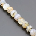 Faceted Dragon Vein Agate beads in amber and cream tones for DIY jewelry making - 4mm / Light Amber (Dragon 1)