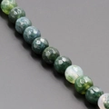 Macro di perle sfaccettate in agata verde con venature di drago e pietre naturali - Agata Muschiata (Drago 5)