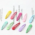 Colorful set of 10 metal star drip hair clips for girls in vibrant macaron shades - Water Drop-1