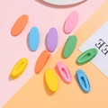 Matte macaron oval hair clips set for girls in multiple colors and duckbill style - Water Drop-2