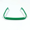 Detailed top view of the neon green square headband with a smooth matte plastic finish - Green