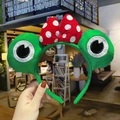 Cerchietto a forma di rana in peluche verde per bambine con fiocco rosso a pois - Stile Fiocco