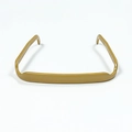 Detail view of mustard yellow square headband with a glossy finish and U-shaped design - Gold Brown