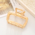 Elegante pinza per capelli rettangolare con motivo marmo beige in materiale acetato - Giallo
