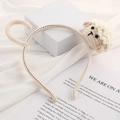 Handmade knitted cat headband in cream white with a cute 3D sheep doll design - Headband / Little Sheep Style (H-0017)