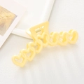 Pince à cheveux jaune en forme de cœur avec un design de chaîne brillante pour femmes - Jaune
